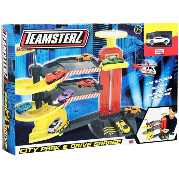 Teamsterz Park & Drive Garage + 1 Die-Cast Car