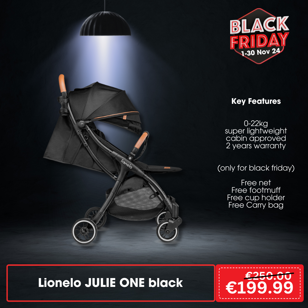 Lionelo Julie One Black Lightweight Stroller Toytastic Malta