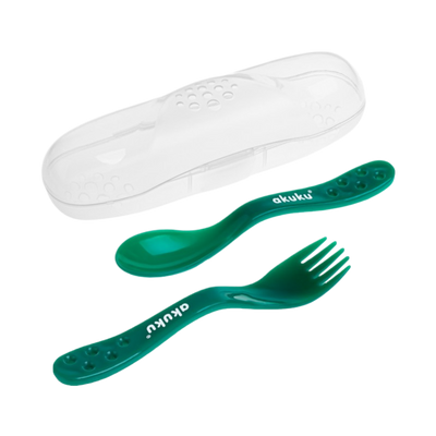 Akuku Cutlery Set In Case Grey/Green