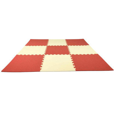 Puzzle Mats 155cm x 155cm (Coral and Off-white)