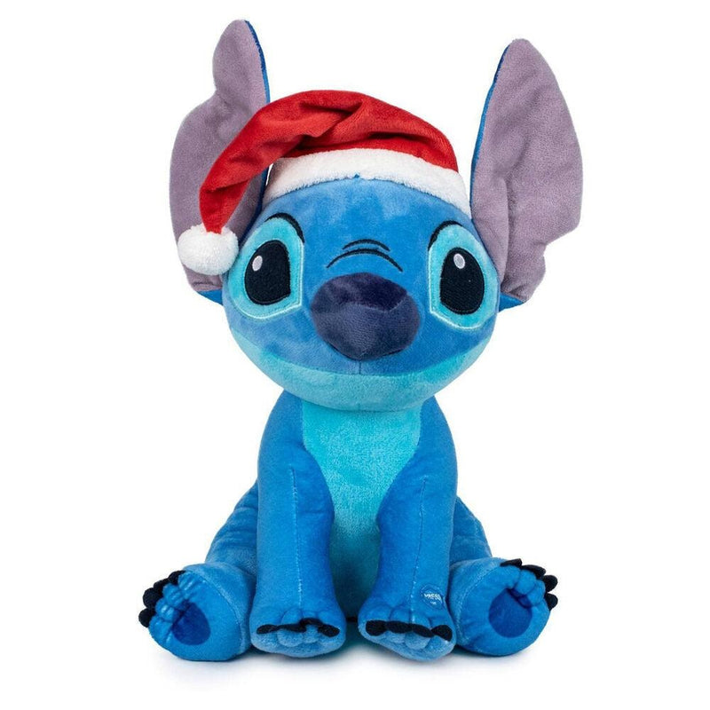 Stitch Disney Stitch Character Sitting Plush Soft Toy With Sound 26cm Christmas Hat