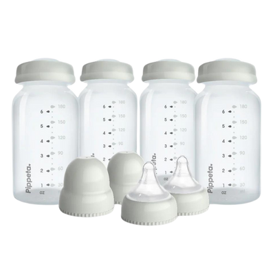 Pippeta Milk Storage Bottles, Teats & Lids Pack Of 4