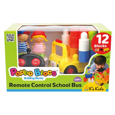 K's Kids Remote Control School Bus With Blocks