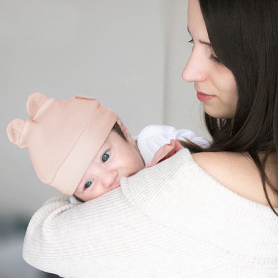 Babyjem Cotton Newborn Hat Pink/Grey/White