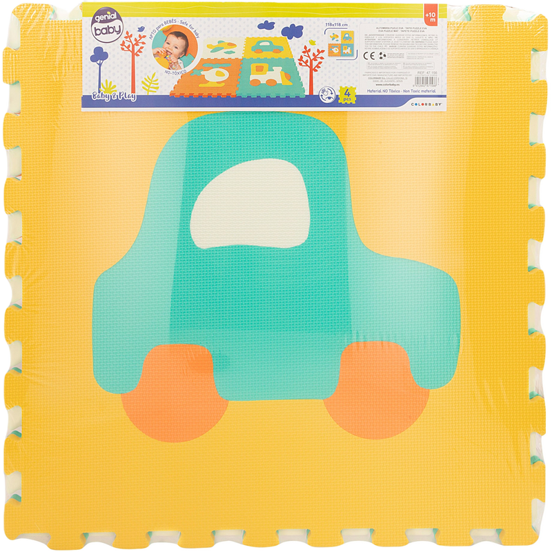 Pack Of 4 Vehicles Puzzle Mats 118x118