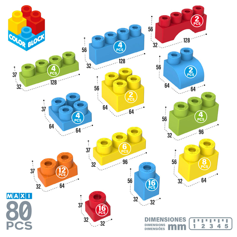 ColorBlock Bucket with 35pcs/50pcs Colourful Blocks