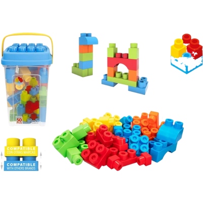 ColorBlock Bucket with 35pcs/50pcs Colourful Blocks