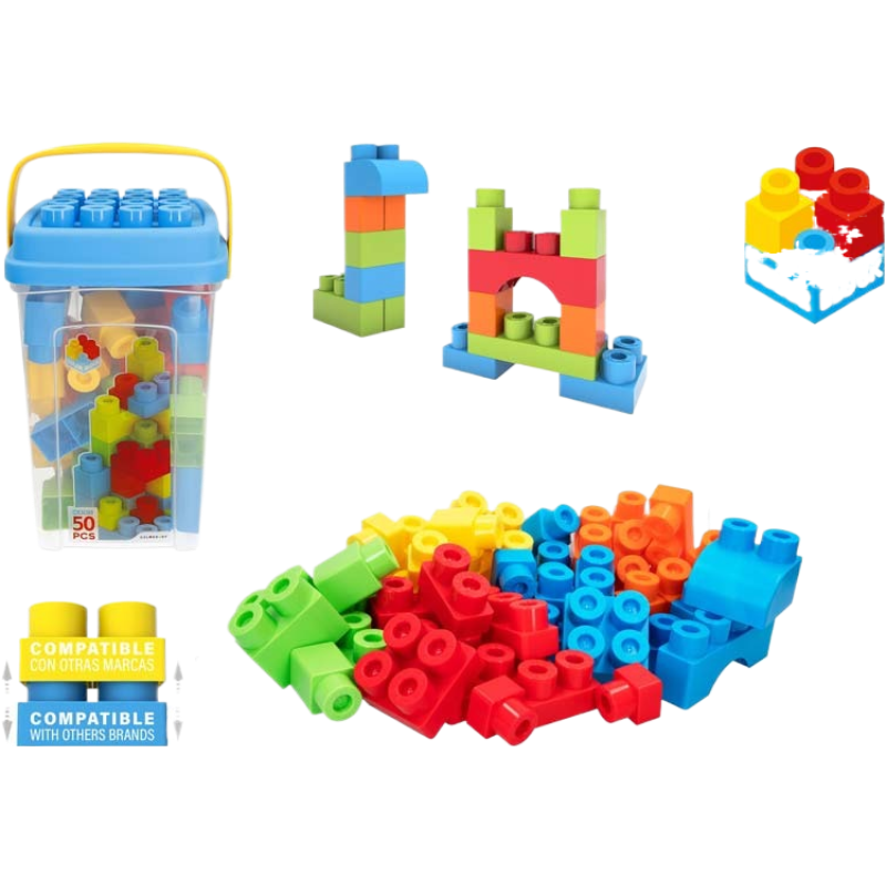 ColorBlock Bucket with 35pcs/50pcs Colourful Blocks