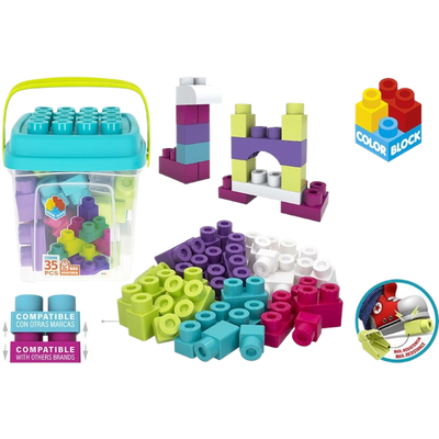 ColorBlock Bucket with 35pcs/50pcs Colourful Blocks