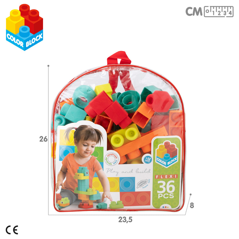 ColorBlock Bag With 36pcs Soft Blocks