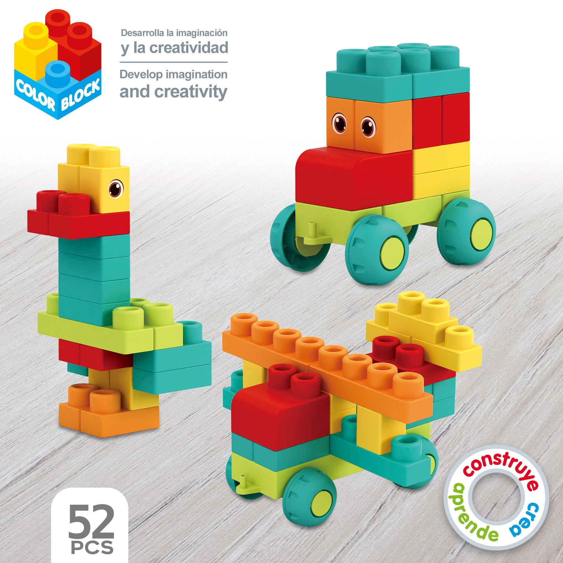 Colorblocked Toy ColorBlock Bag With 52pcs Soft Blocks – Toytastic Malta
