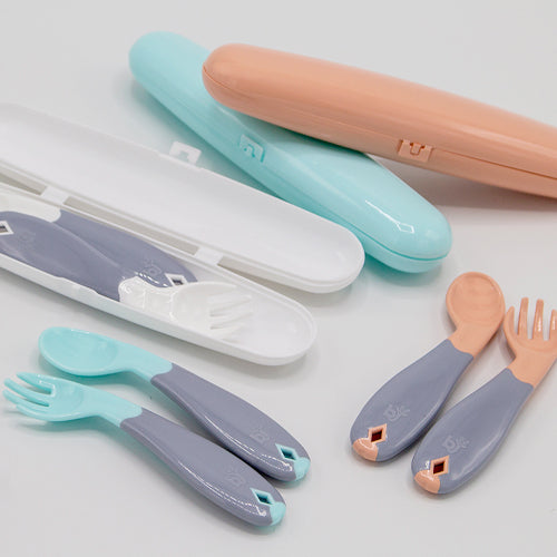 Babyjem Spoon And Fork Storage Box Pink/White/Blue