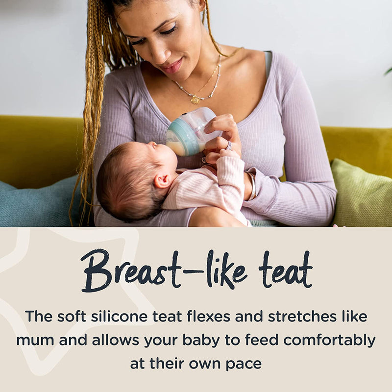 Tommee Tippee Baby Bottle Newborn Birth Kit Closer to Nature, Breast Imitating Teats, Anti-Colic Valve, 2x260ml 2x150ml, Pacifier, Pug