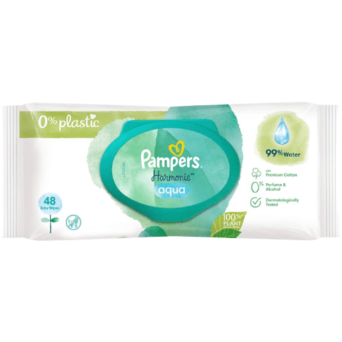 Pampers Wipes Harmonie Aqua With Lid x48