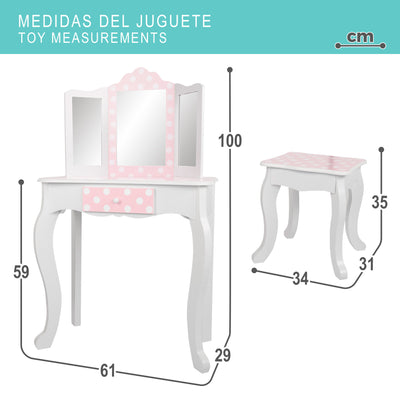 Kids Beauty Dressing Table + Stool