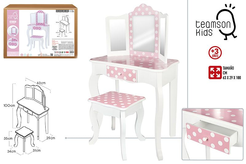 Kids Beauty Dressing Table + Stool