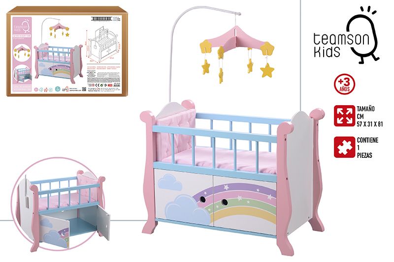 Wooden Kids Doll Crib