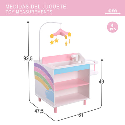 Wooden Kids Doll Changing Table