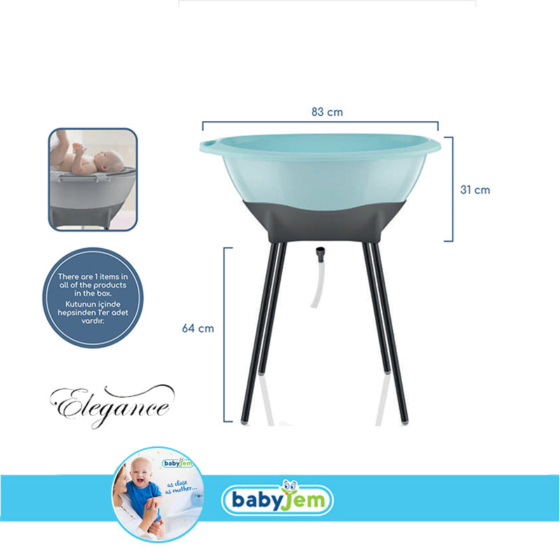 Babyjem Elegance Bath Tub Grey/Blue