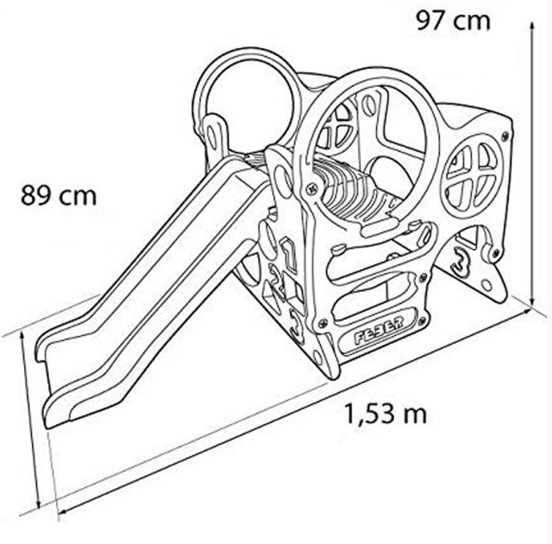 Feber Large Playground Activity Center Slide 100 cm Climbing Wall Shapes