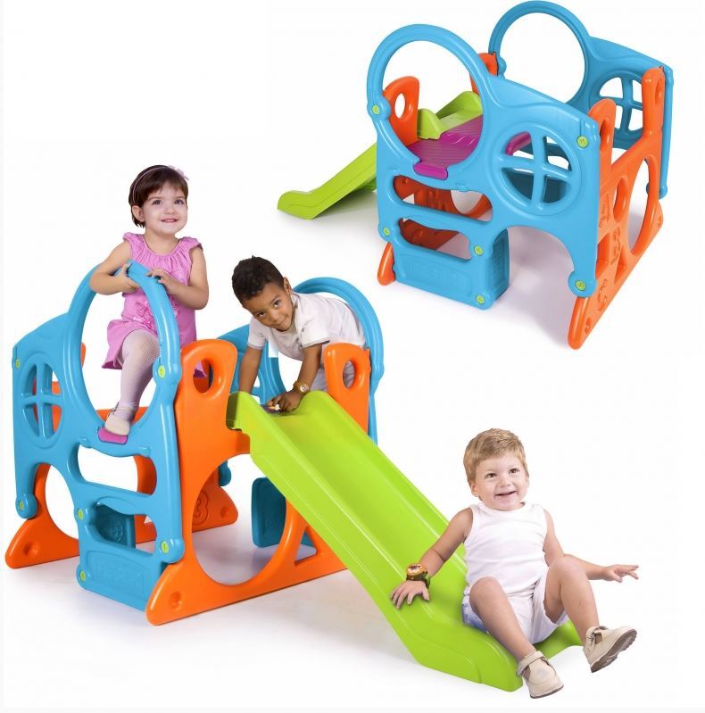 Feber Large Playground Activity Center Slide 100 cm Climbing Wall Shapes
