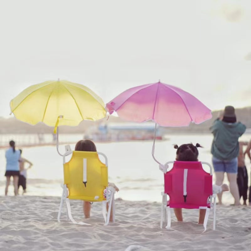 Outdoor Folding Kids Beach Chair With Umbrella Yellow/Green/Pink/Blue