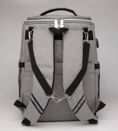 Nappy Backpack With USB 28litres Black/Grey