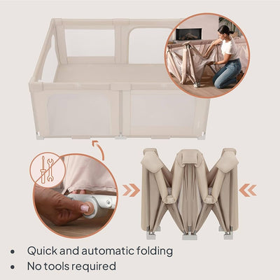 Lionelo Florence Grey/Beige Easy Fold Playpen