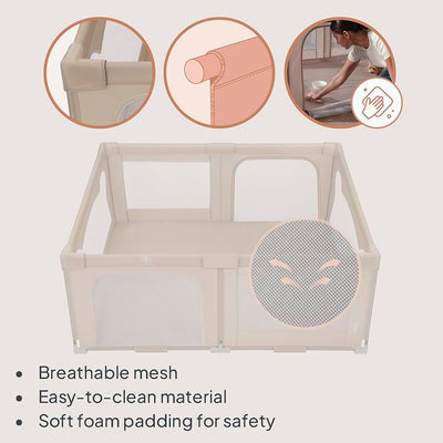 Lionelo Florence Grey/Beige Easy Fold Playpen