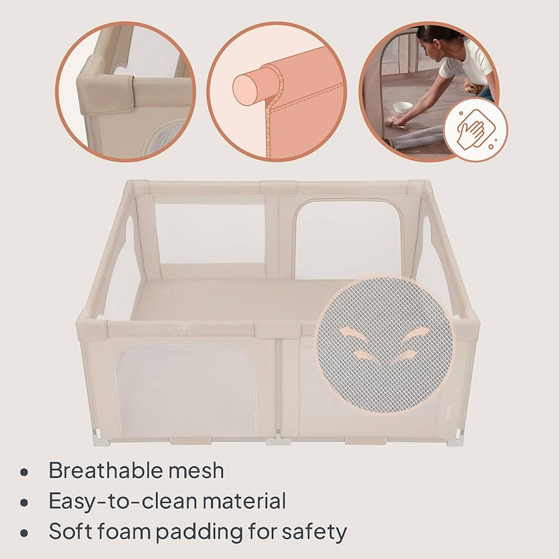 Lionelo Florence Grey/Beige Easy Fold Playpen