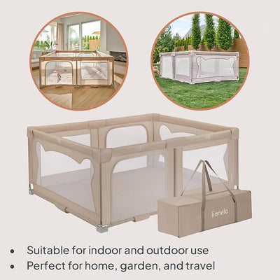 Lionelo Florence Grey/Beige Easy Fold Playpen