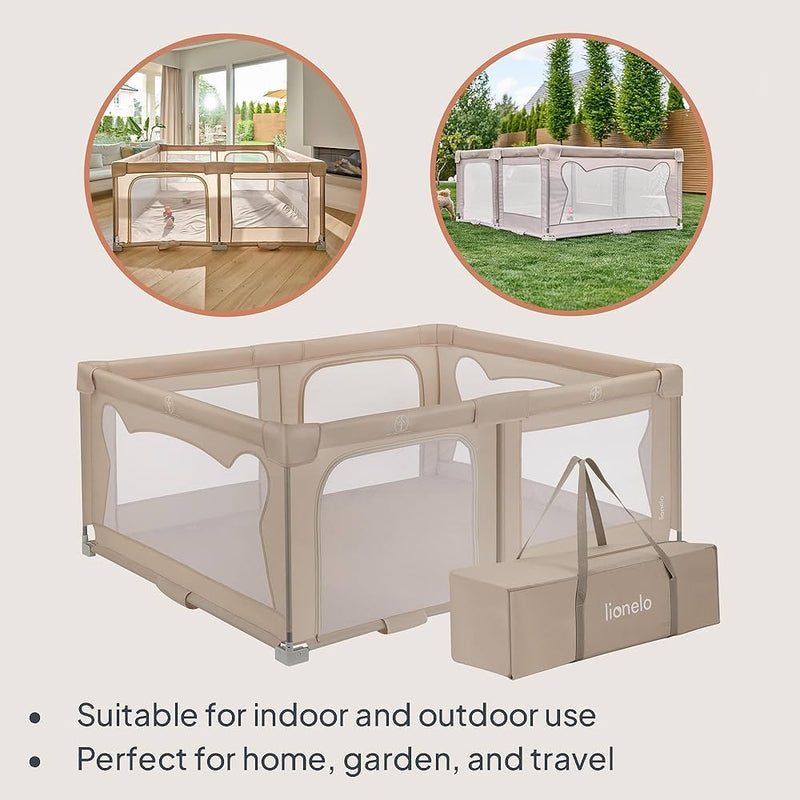 Lionelo Florence Grey/Beige Easy Fold Playpen