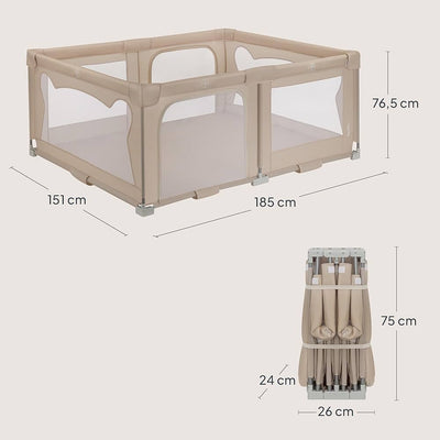 Lionelo Florence Grey/Beige Easy Fold Playpen