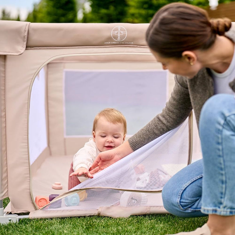 Lionelo Florence Grey/Beige Easy Fold Playpen