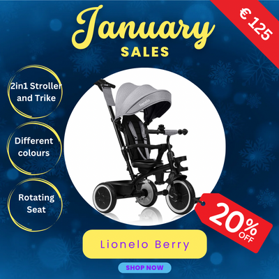 Lionelo Berry Grey/Pink/Green - Lightweight 2in1 Tricycle