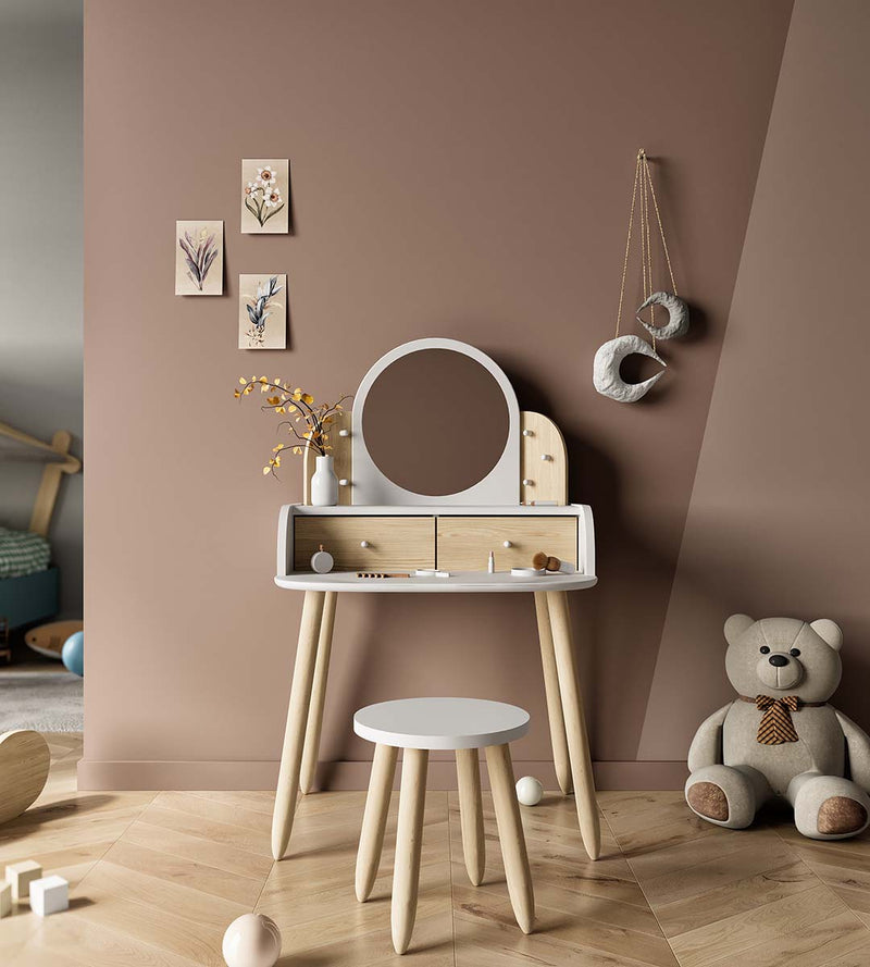 Lili Wooden Vanity Dressing Table Beige