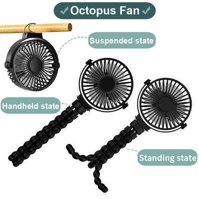 Stroller Octopus Fan Black