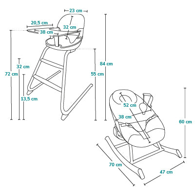 Lionelo Dailia Set 4in1 – High Chair and Rocker