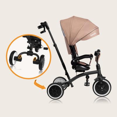 Lionelo Tris Plus Grey/Pink/Beige/Blue - Foldable 2in1 Tricycle