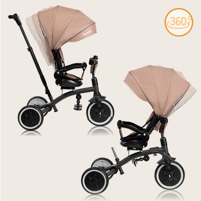 Lionelo Tris Plus Grey/Pink/Beige/Blue - Foldable 2in1 Tricycle