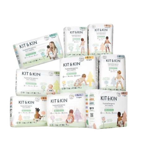 Kit & Kin Eco Nappies Different Sizes
