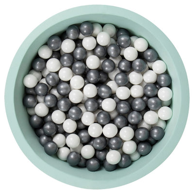 Larisa & Pumpkin Organic Cotton Mint Ball Pit with 200 (Silver/White) Balls