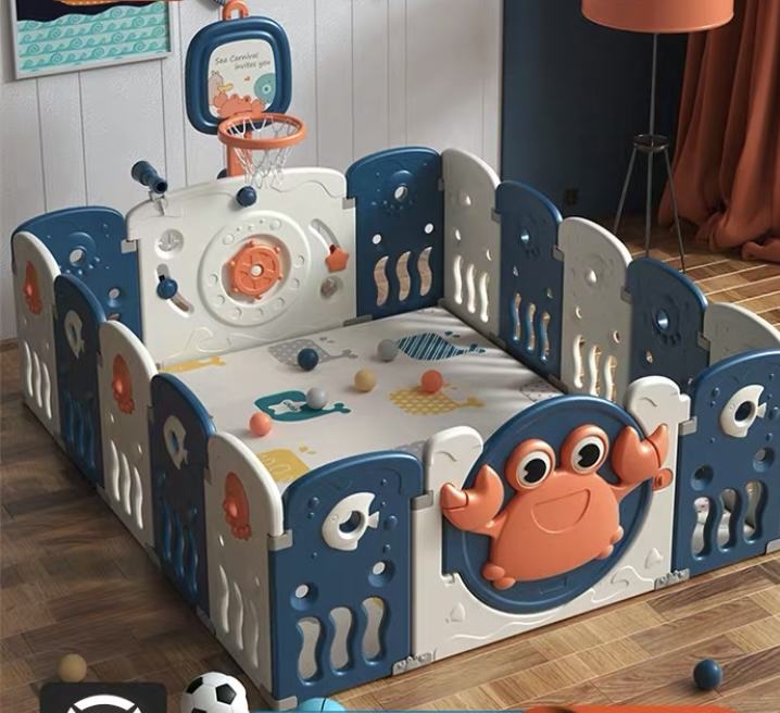 Sealife Blue 155x155 Playpen With Basketball Hoop