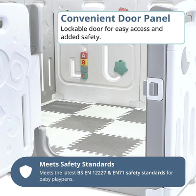 DUO Lite Grey Playpen 120x120