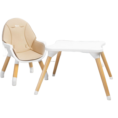 Caretero 3in1 High Chair And Table Set Tuva Beige/Green/Grey/Pink