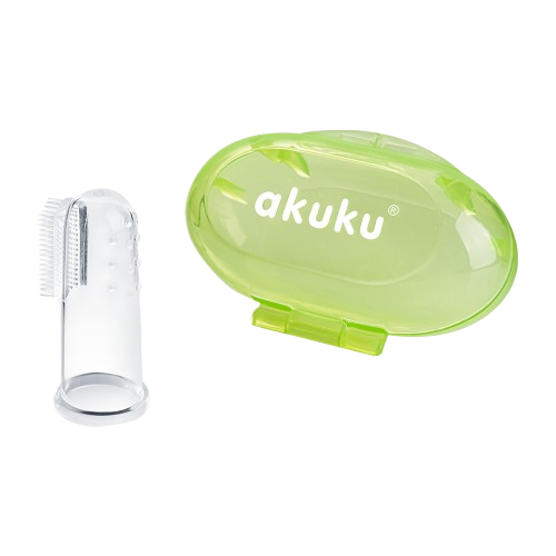 Akuku Silicone Toothbrush And Gums Massager Green/Pink/Blue