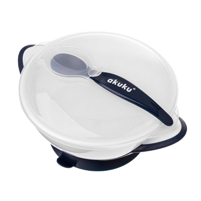 Akuku Suction Bowl With Spoon Blue/Green