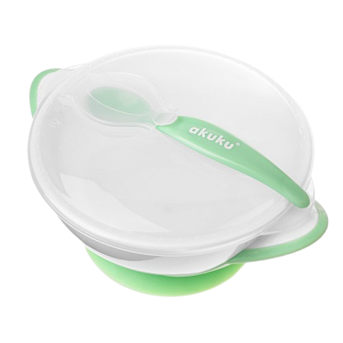 Akuku Suction Bowl With Spoon Blue/Green
