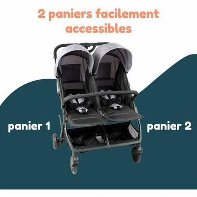 Ultra-Compact Side-by-Side Double Stroller