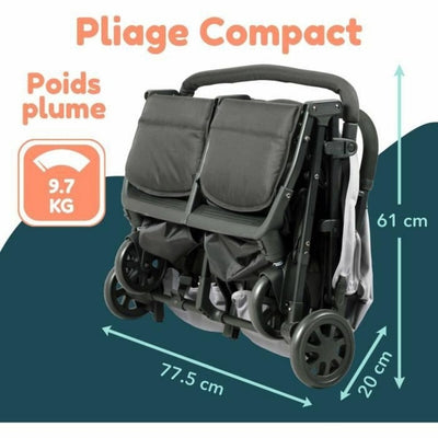 Ultra-Compact Side-by-Side Double Stroller